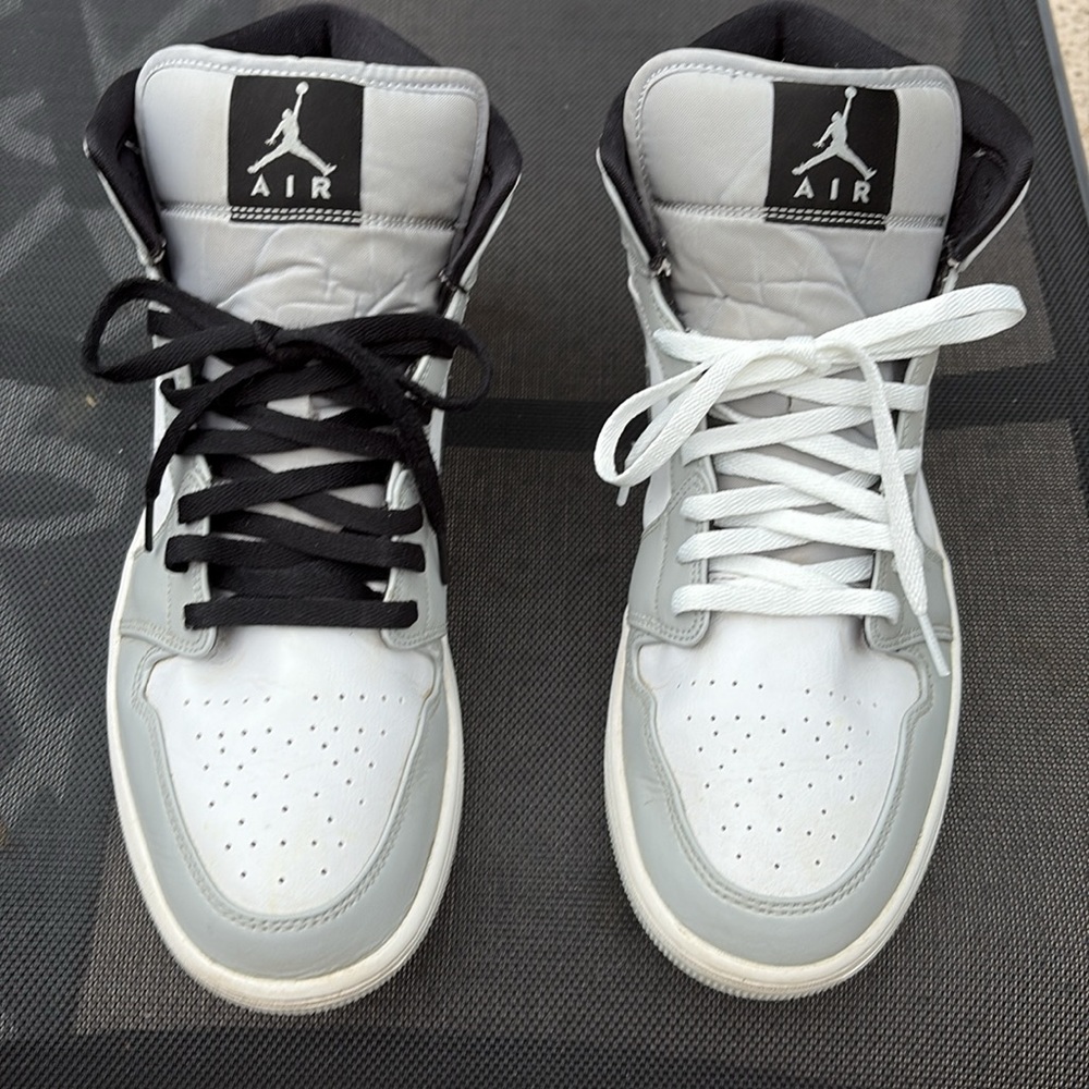 Nike Gray and White Jordans Men’s 13